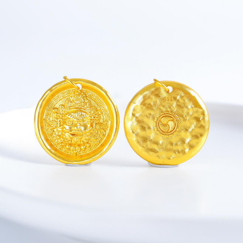 24k Gold Plated Brass Yellow Jambhala Prosperity Protection Chain Pendant Necklace