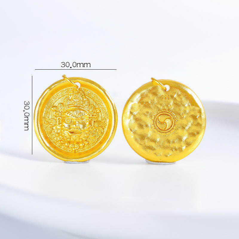 24k Gold Plated Brass Yellow Jambhala Prosperity Protection Chain Pendant Necklace