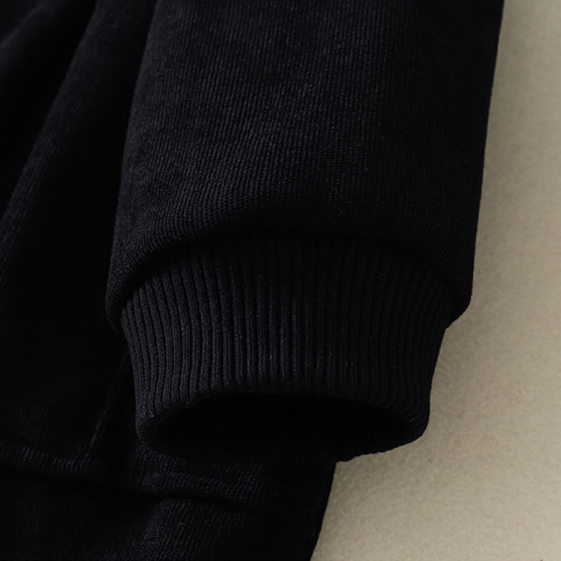 Winter High Neck Warm Cotton Women's Long Sleeve Midi Dress With Pockets