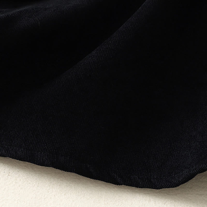 Winter High Neck Warm Cotton Women's Long Sleeve Midi Dress With Pockets