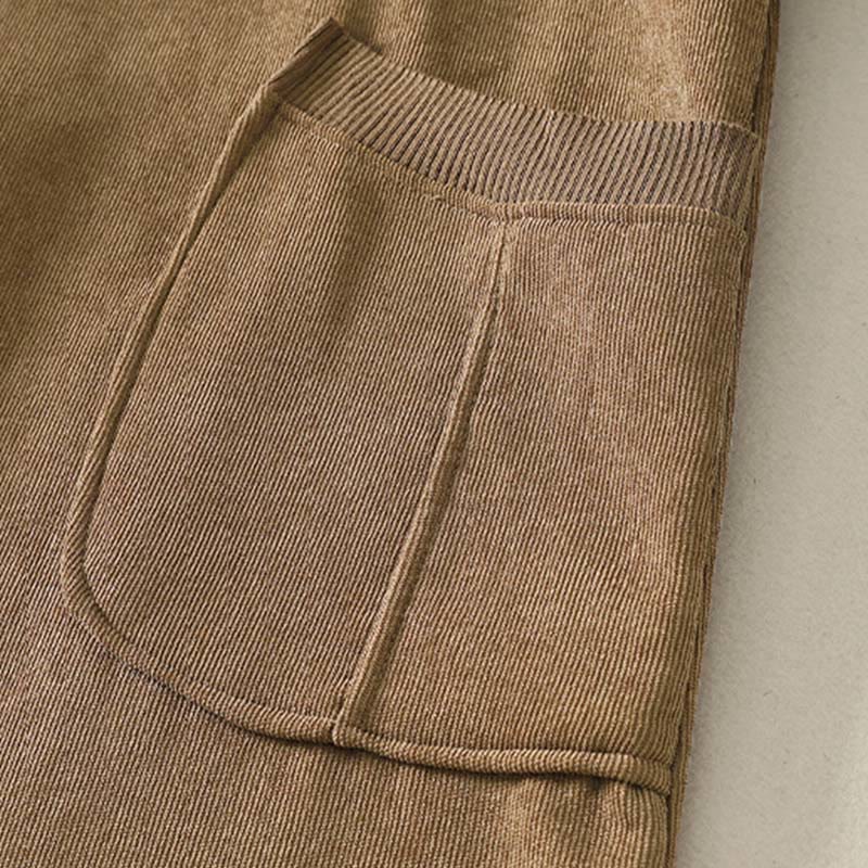 Winter High Neck Warm Cotton Women's Long Sleeve Midi Dress With Pockets