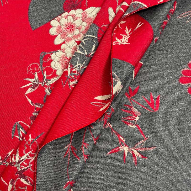 Winter Fan Bamboo Peony Flowers Pattern Cozy Scarf Shawl