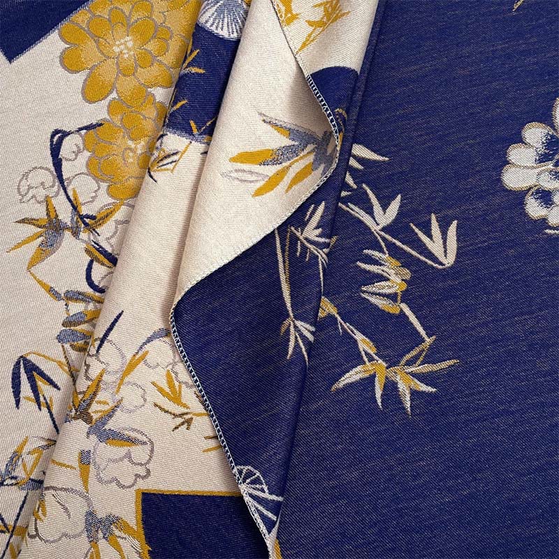 Winter Fan Bamboo Peony Flowers Pattern Cozy Scarf Shawl