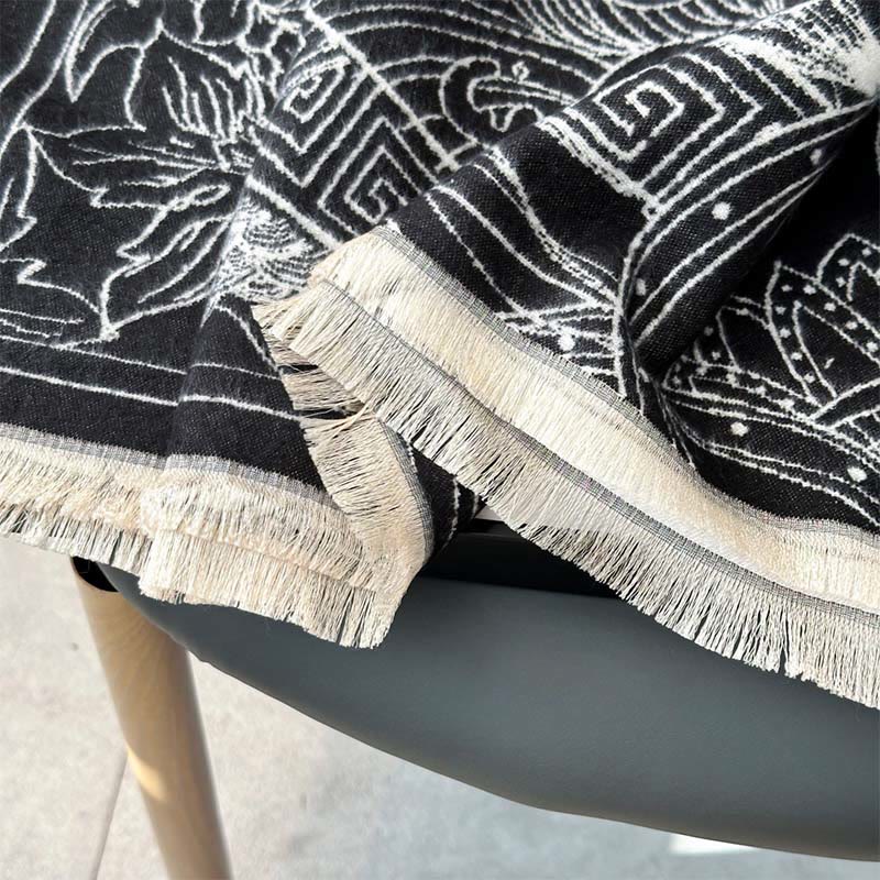 Fine Knit Koi Waves Mindful Meditation Tibetan Shawl