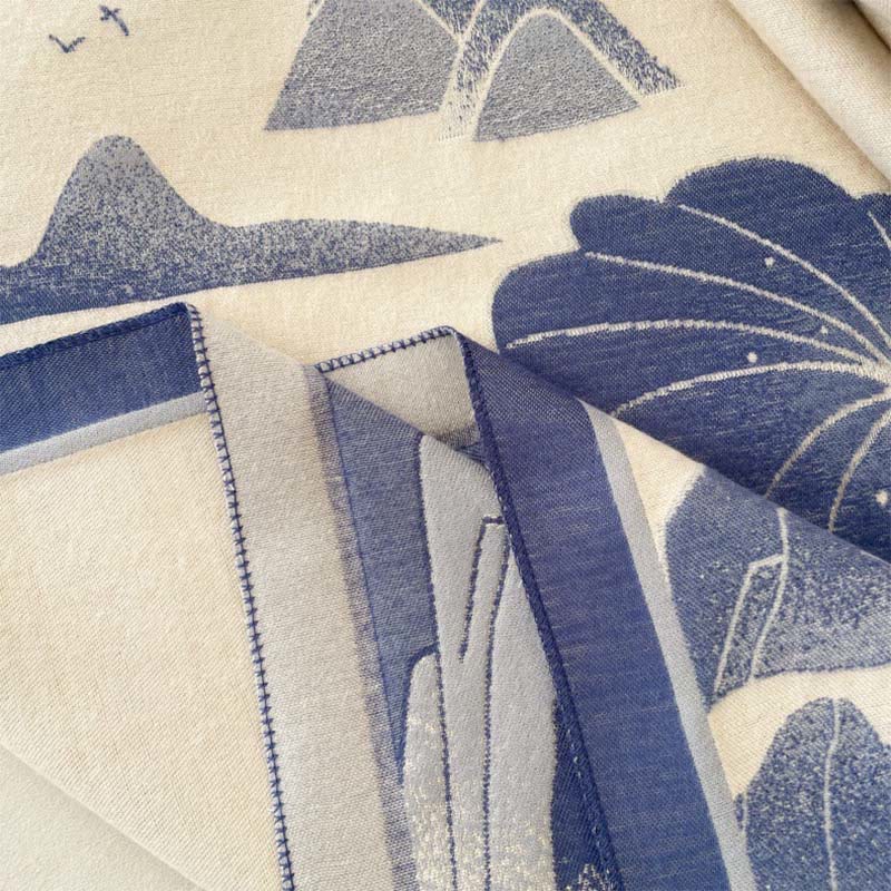 Winter Mountain Lotus Flowers Leaves Pattern Soft Scarf Shawl