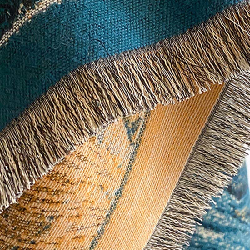 Winter Gradient Color Warm Hills Trees Pattern Cozy Scarf Shawl