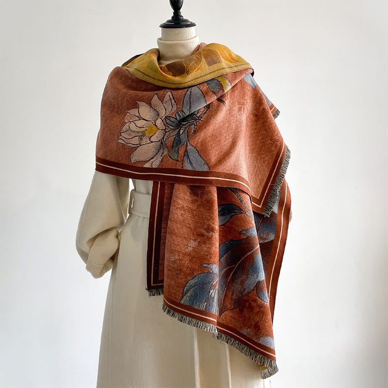 Soft Knit Magnolia Botanical Meditation Shawl Wrap