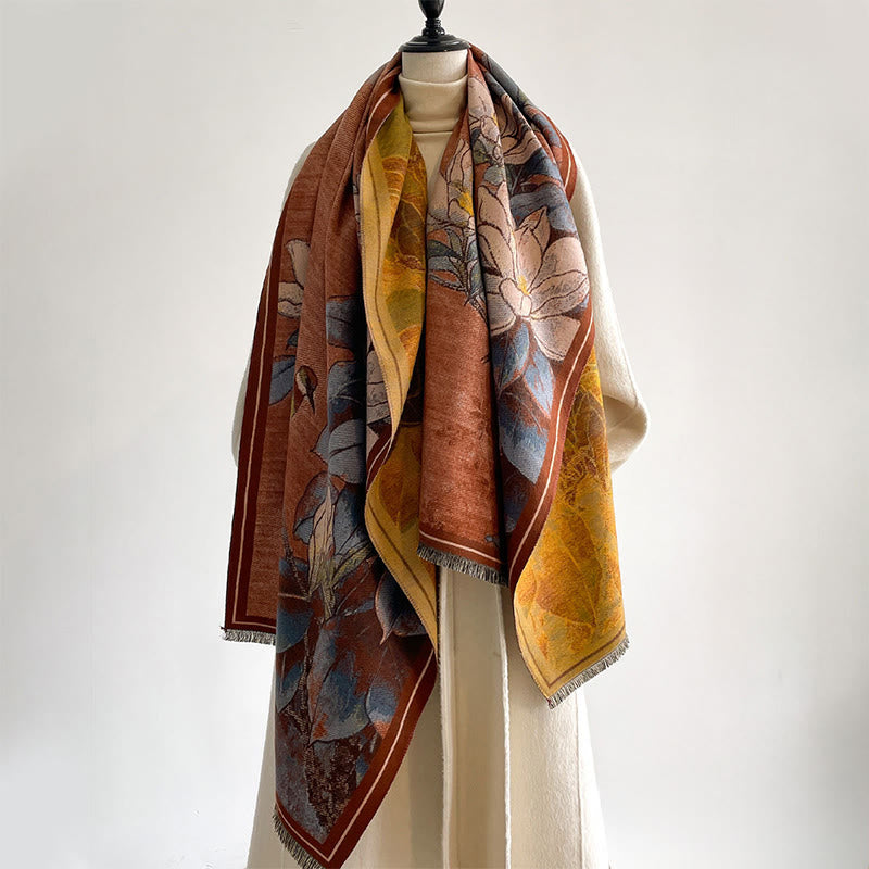 Soft Knit Magnolia Botanical Meditation Shawl Wrap