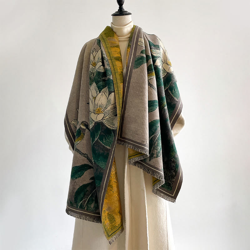 Soft Knit Magnolia Botanical Meditation Shawl Wrap