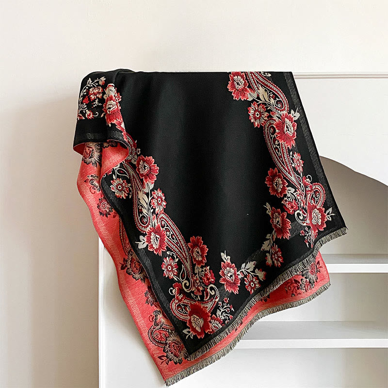 Soft-Touch Tibetan Inspired Jacquard Meditation Shawl