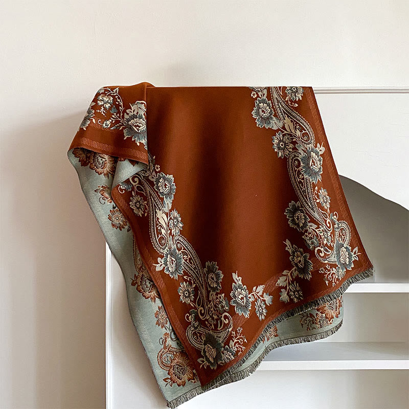Soft-Touch Tibetan Inspired Jacquard Meditation Shawl