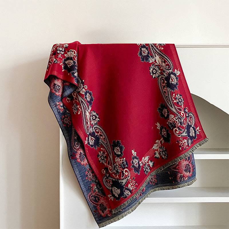 Soft-Touch Tibetan Inspired Jacquard Meditation Shawl