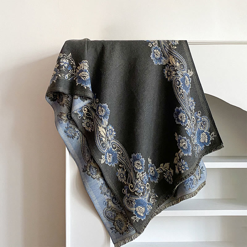 Soft-Touch Tibetan Inspired Jacquard Meditation Shawl