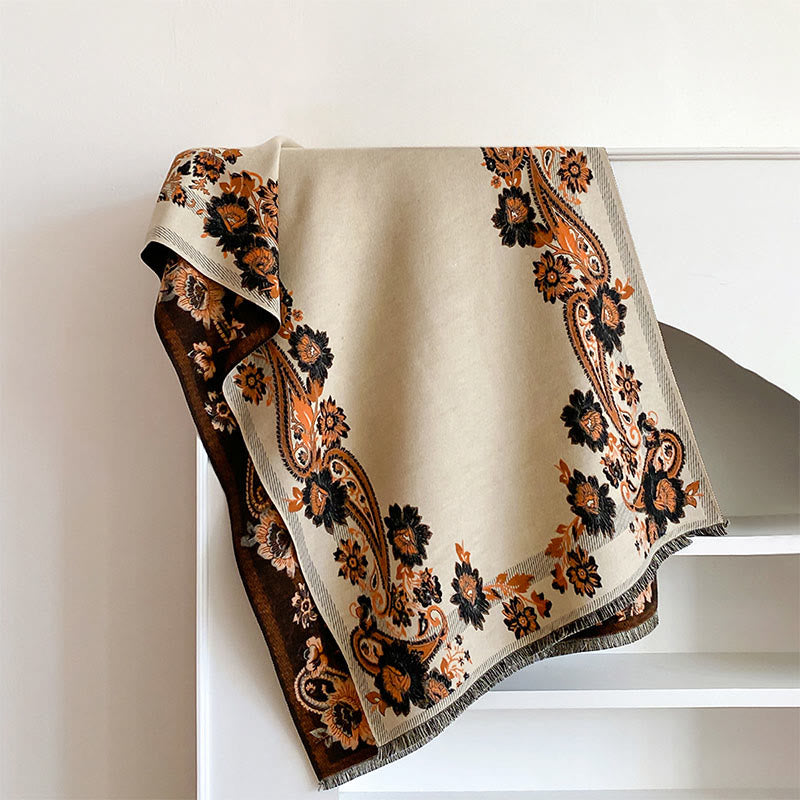 Soft-Touch Tibetan Inspired Jacquard Meditation Shawl