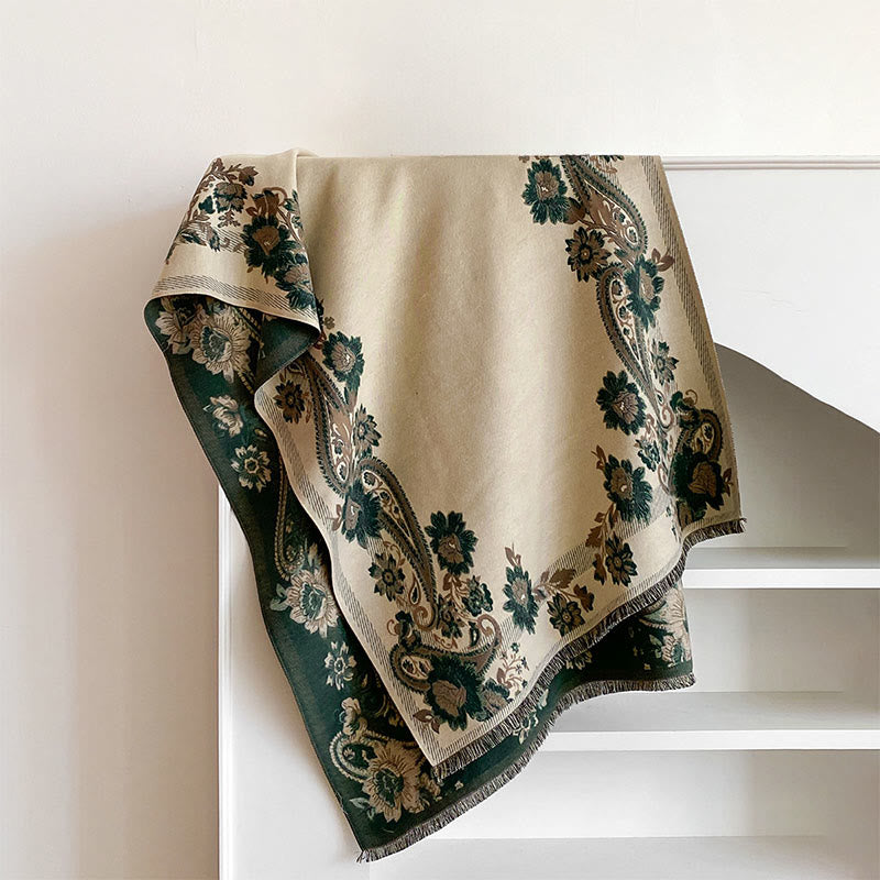 Soft-Touch Tibetan Inspired Jacquard Meditation Shawl