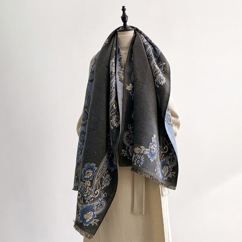 Soft-Touch Tibetan Inspired Jacquard Meditation Shawl
