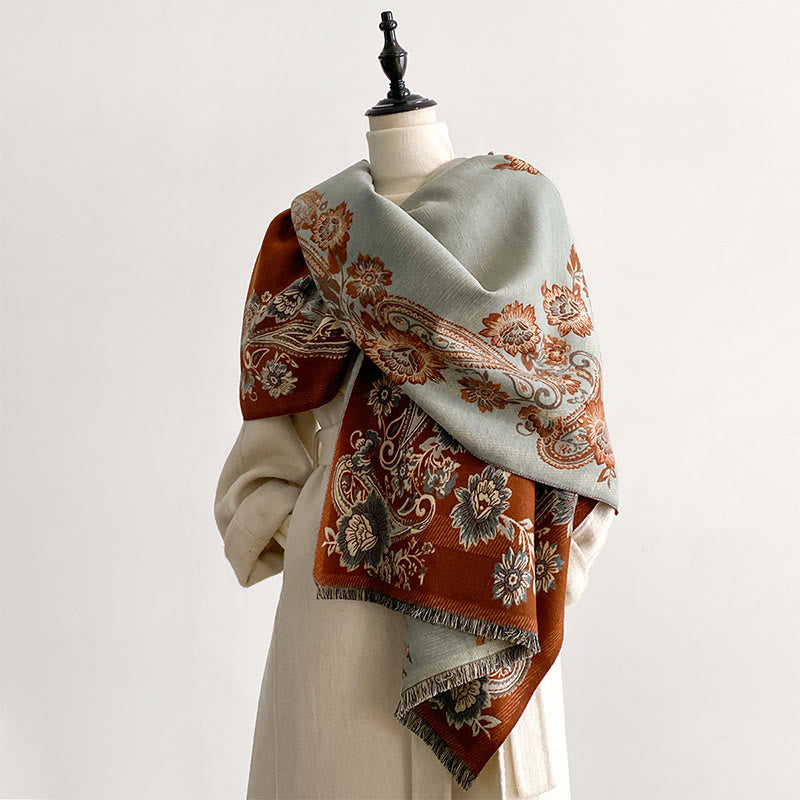 Soft-Touch Tibetan Inspired Jacquard Meditation Shawl