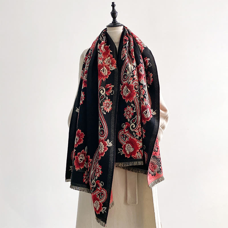 Soft-Touch Tibetan Inspired Jacquard Meditation Shawl