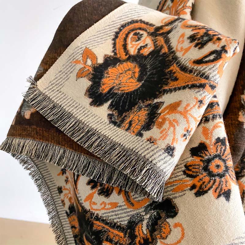 Soft-Touch Tibetan Inspired Jacquard Meditation Shawl