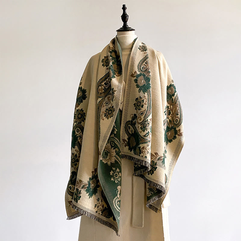 Soft-Touch Tibetan Inspired Jacquard Meditation Shawl
