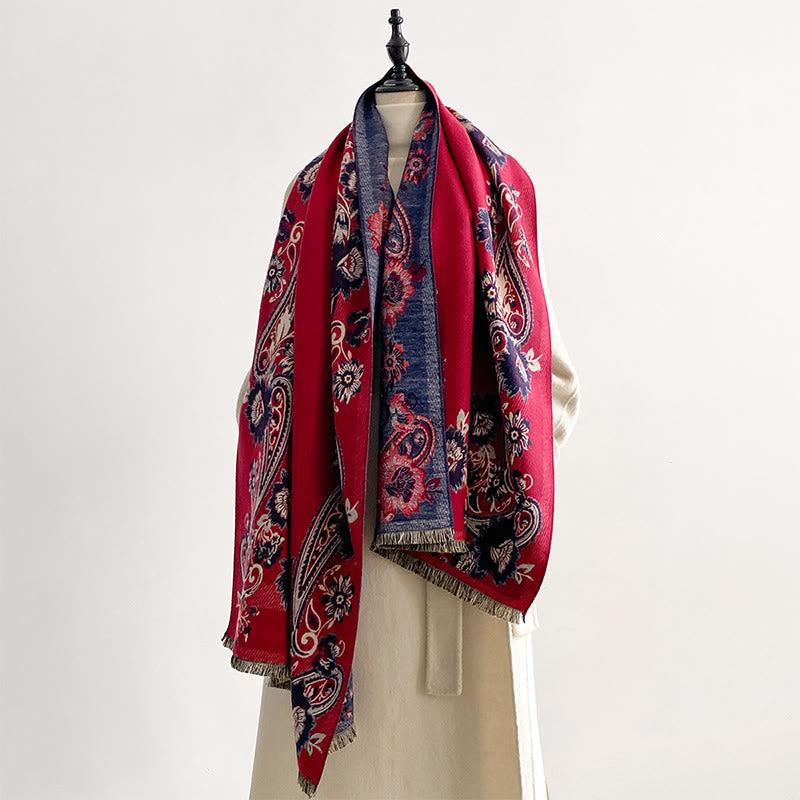 Soft-Touch Tibetan Inspired Jacquard Meditation Shawl