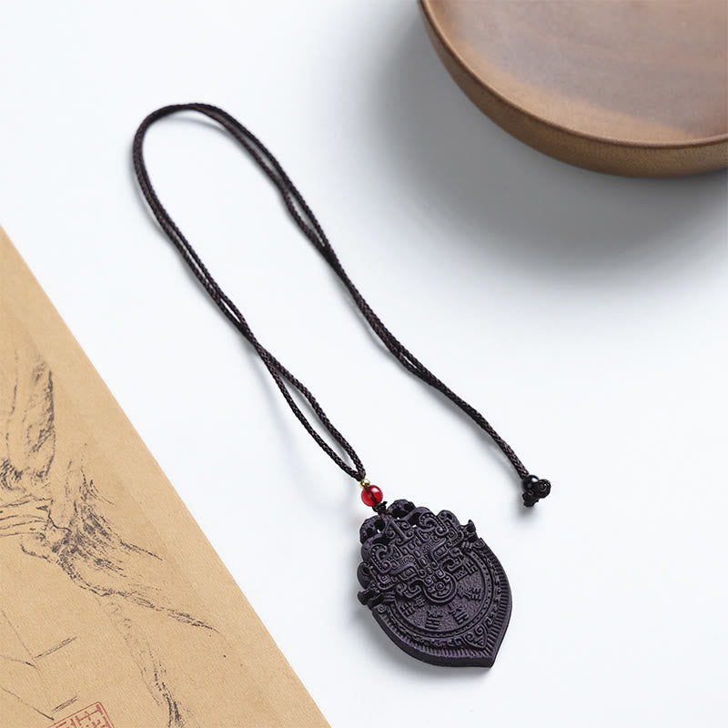 Fox Mask Butterfly Taotie Peace Buckle Fortune Necklace Pendant