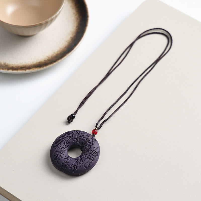 Fox Mask Butterfly Taotie Peace Buckle Fortune Necklace Pendant