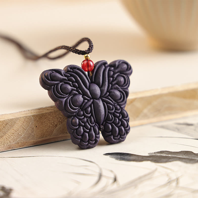 Fox Mask Butterfly Taotie Peace Buckle Fortune Necklace Pendant