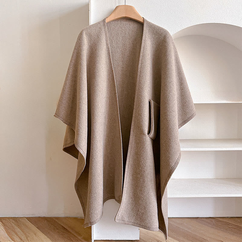 Winter Solid Color Warm Cozy Split Scarf Shawl