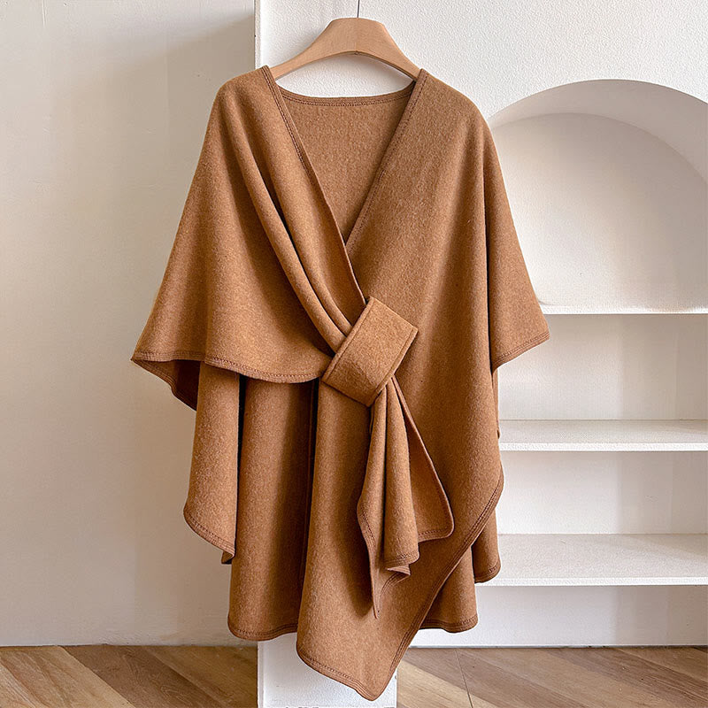 Winter Solid Color Warm Cozy Split Scarf Shawl