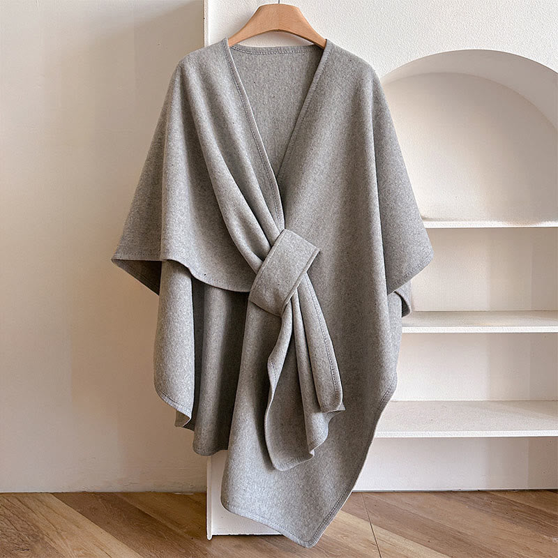 Winter Solid Color Warm Cozy Split Scarf Shawl