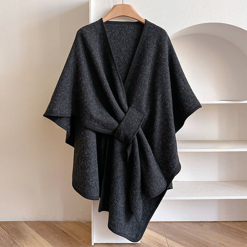Winter Solid Color Warm Cozy Split Scarf Shawl