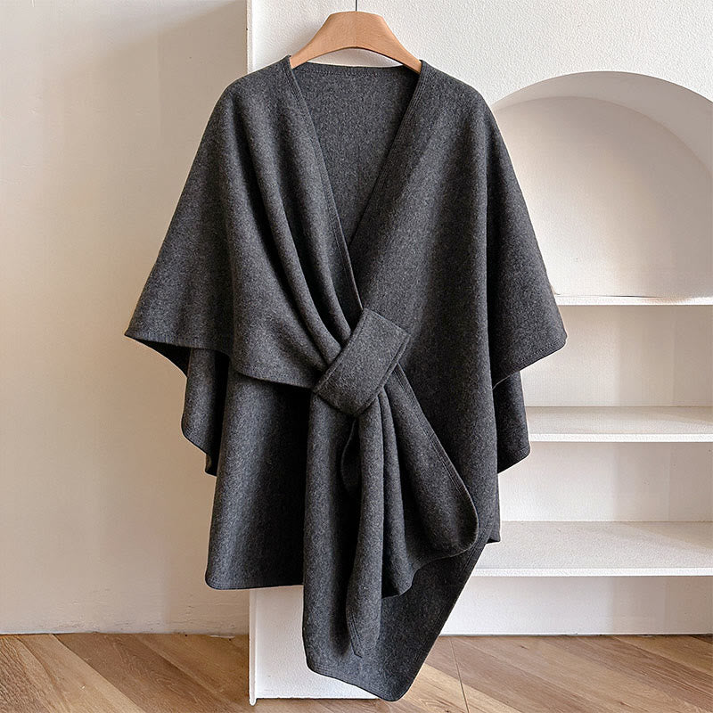 Winter Solid Color Warm Cozy Split Scarf Shawl