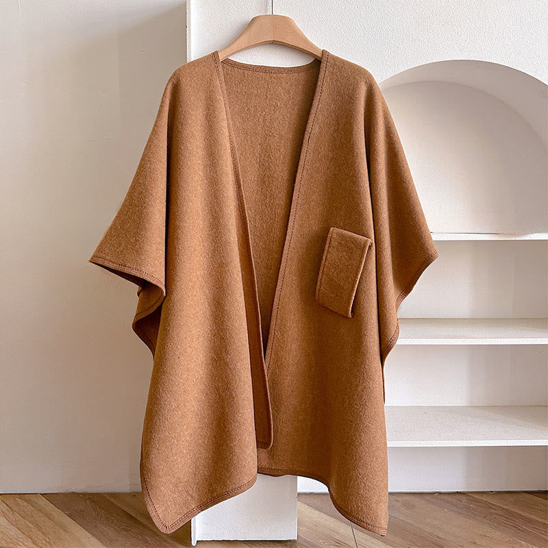 Winter Solid Color Warm Cozy Split Scarf Shawl