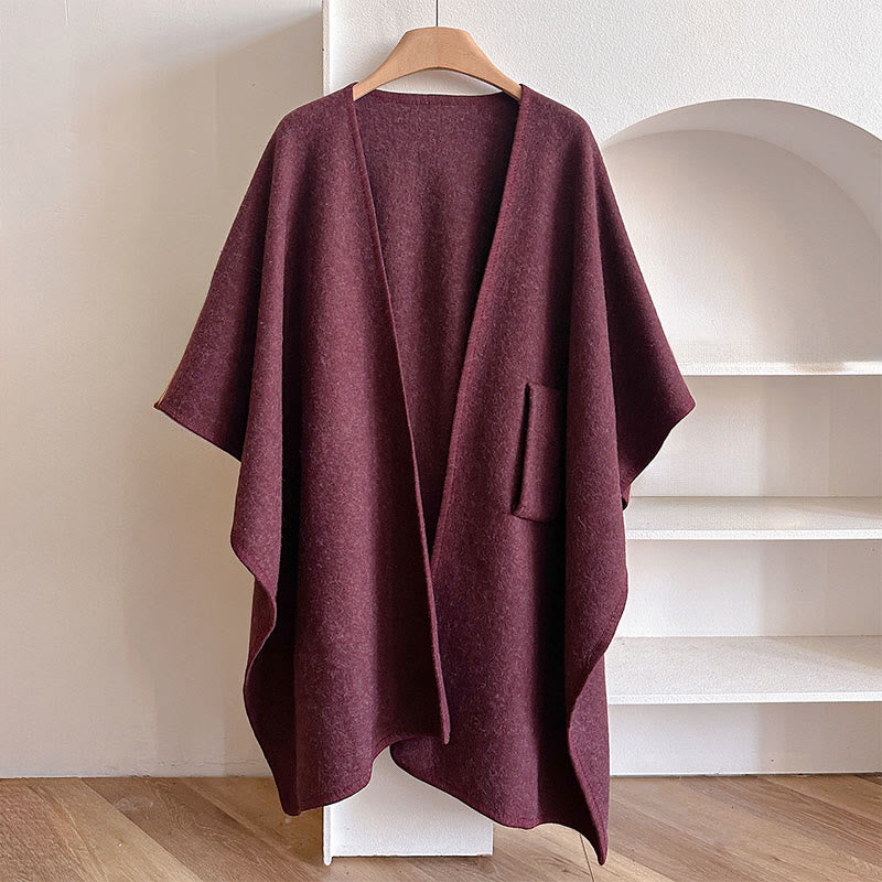 Winter Solid Color Warm Cozy Split Scarf Shawl
