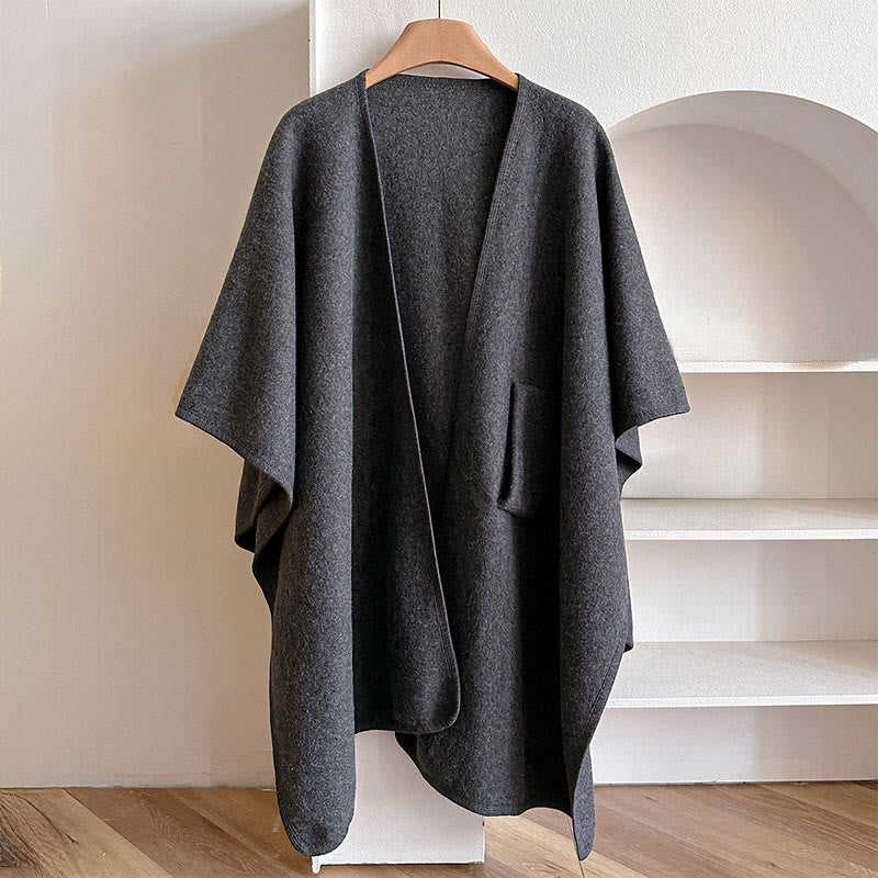 Winter Solid Color Warm Cozy Split Scarf Shawl