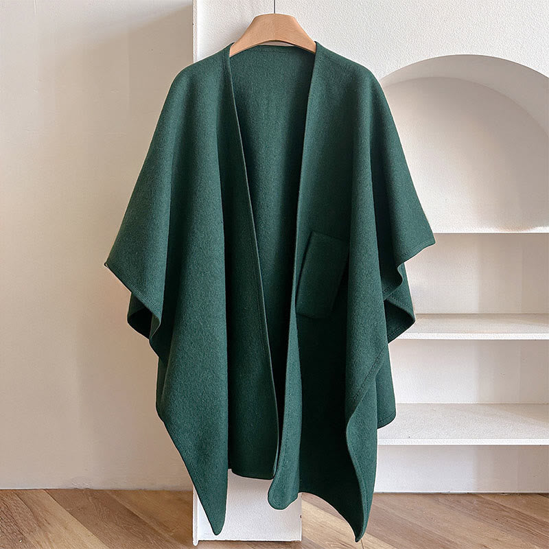Winter Solid Color Warm Cozy Split Scarf Shawl