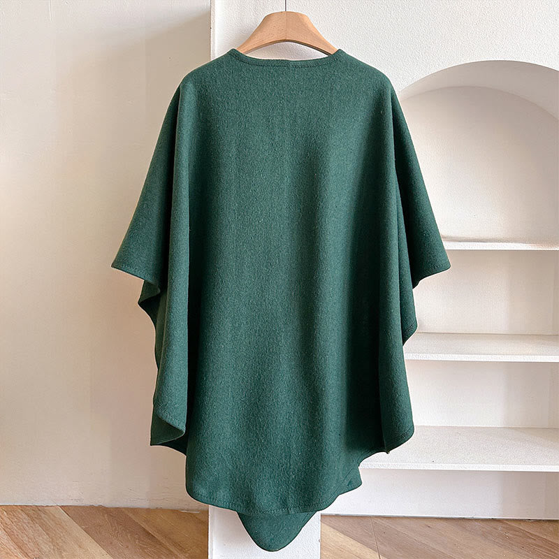 Winter Solid Color Warm Cozy Split Scarf Shawl