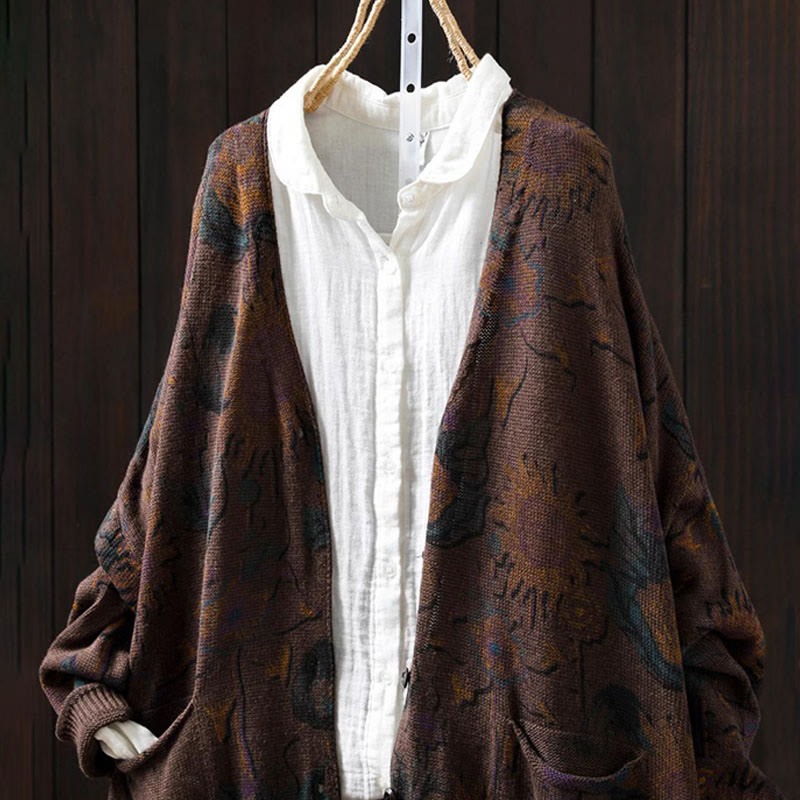 Tactile Knit V-Neck Regular Fit Cardigan for Mindful Daily Wear