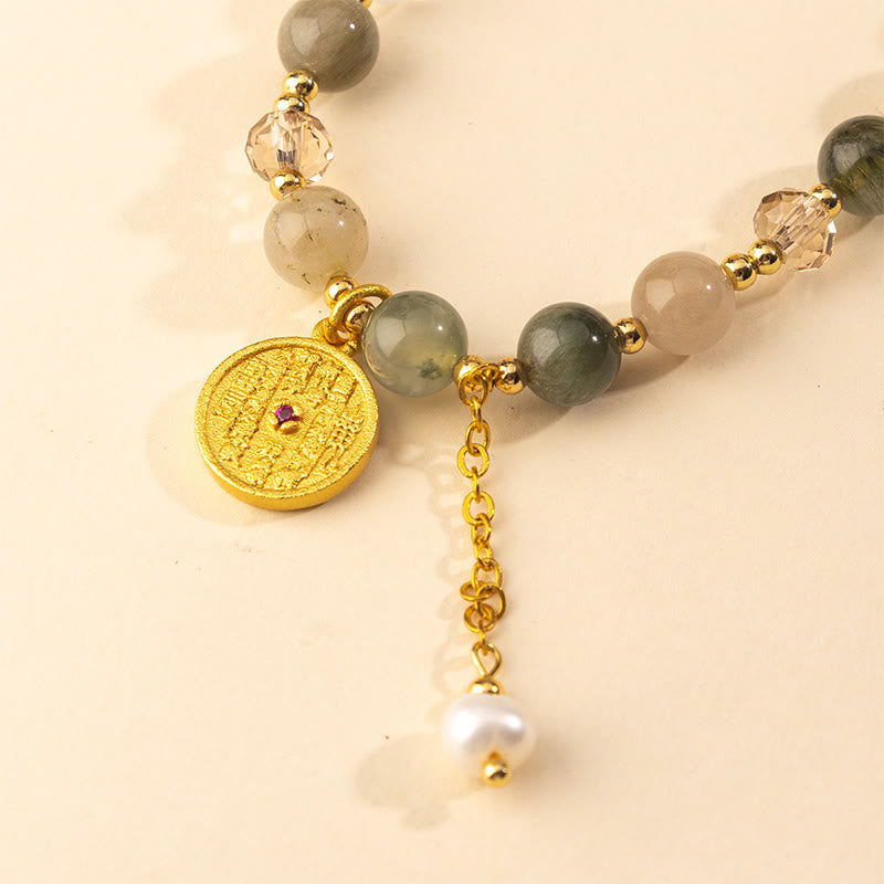 Colorful Rutilated Quartz Copper Auspiciousness Double Wrap Bracelet