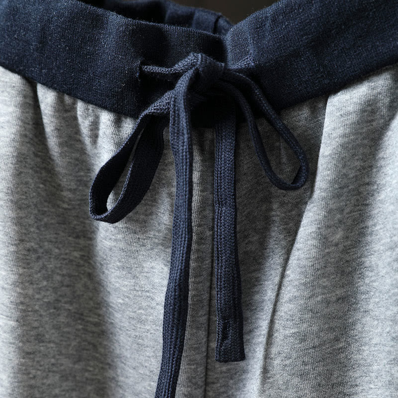 Breathable Cotton Straight-Leg Meditation Pants with Pockets