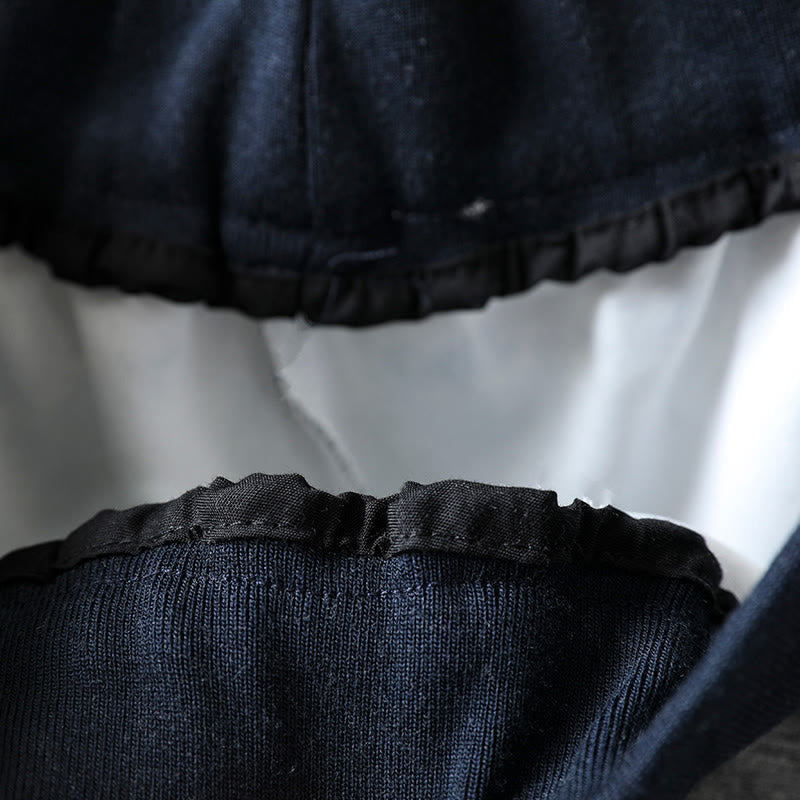 Breathable Cotton Straight-Leg Meditation Pants with Pockets