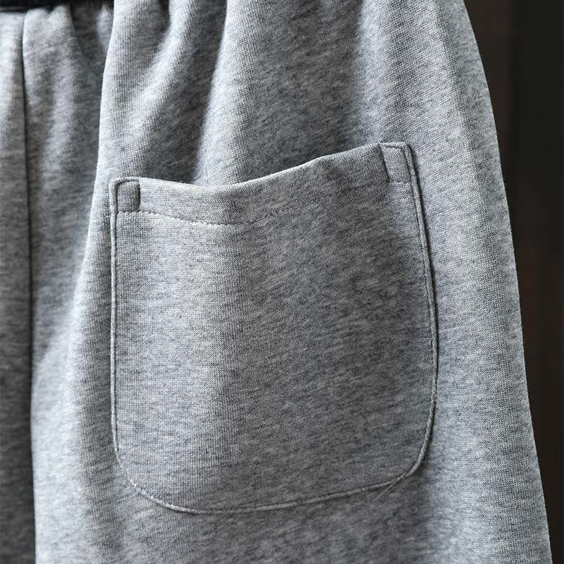 Breathable Cotton Straight-Leg Meditation Pants with Pockets