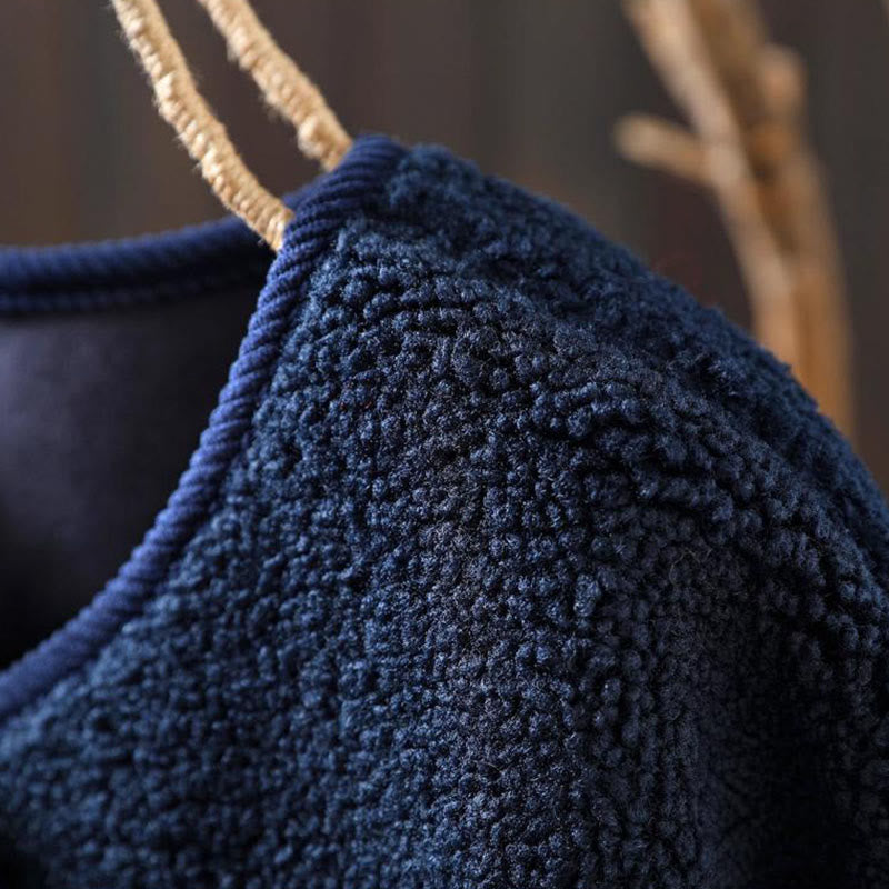 Winter Zipper Buttons Long Sleeve Thermal Warm Cotton Women's Jacket With Pockets