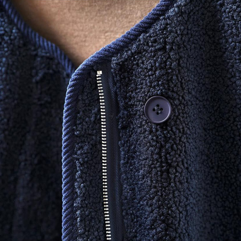 Winter Zipper Buttons Long Sleeve Thermal Warm Cotton Women's Jacket With Pockets