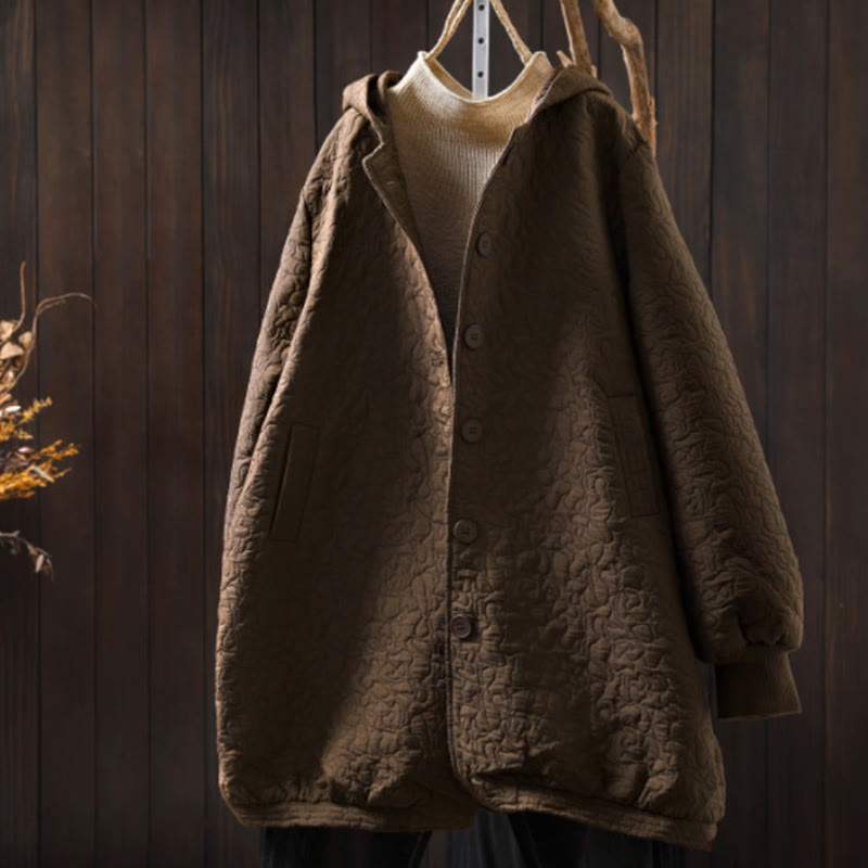 Jacquard Cotton Long Sleeve Mid-Length Structured Jacket for Daily Grounding