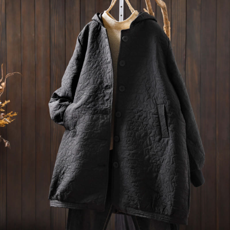 Jacquard Cotton Long Sleeve Mid-Length Structured Jacket for Daily Grounding