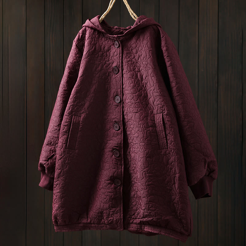 Jacquard Cotton Long Sleeve Mid-Length Structured Jacket for Daily Grounding
