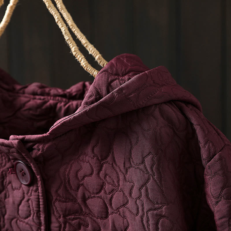Jacquard Cotton Long Sleeve Mid-Length Structured Jacket for Daily Grounding