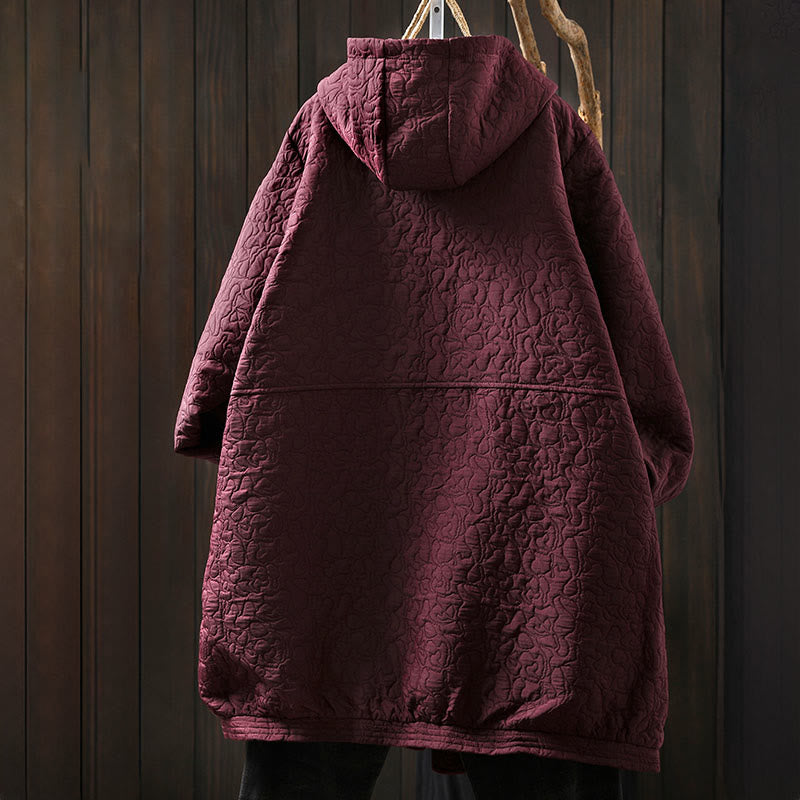 Jacquard Cotton Long Sleeve Mid-Length Structured Jacket for Daily Grounding